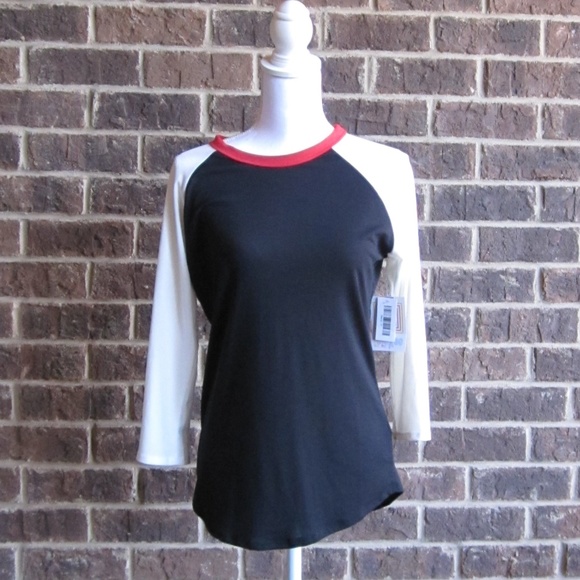 LuLaRoe Tops - NWT LulaRoe Randy Top Black, White, & Red Small